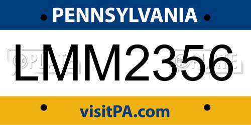 LMM2356 Pennsylvania License Plate