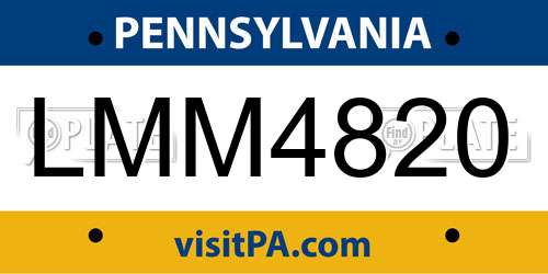LMM4820 Pennsylvania License Plate