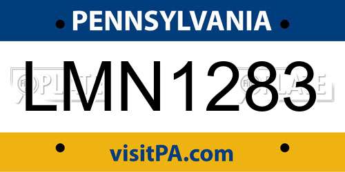 LMN1283 Pennsylvania License Plate