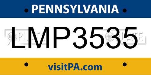LMP3535 Pennsylvania License Plate