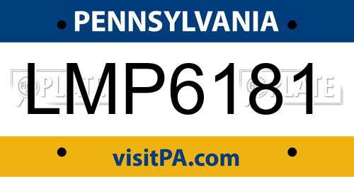 LMP6181 Pennsylvania License Plate