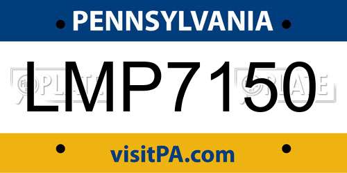 LMP7150 Pennsylvania License Plate