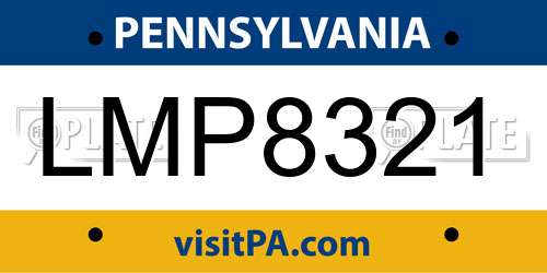 LMP8321 Pennsylvania License Plate