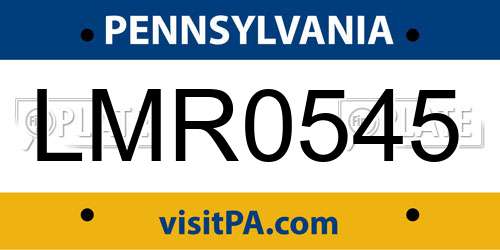 LMR0545 Pennsylvania License Plate