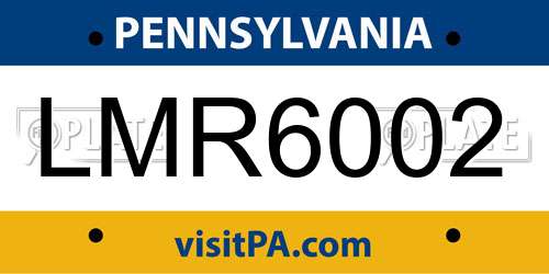 LMR6002 Pennsylvania License Plate