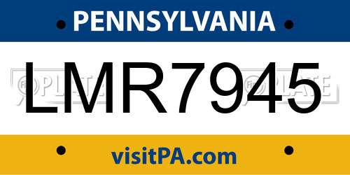 LMR7945 Pennsylvania License Plate