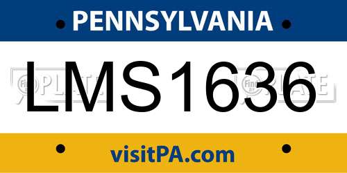 LMS1636 Pennsylvania License Plate