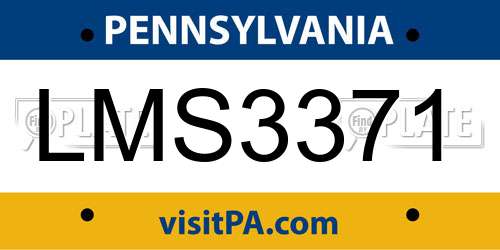 LMS3371 Pennsylvania License Plate