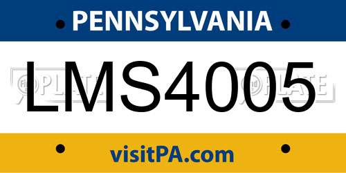 LMS4005 Pennsylvania License Plate