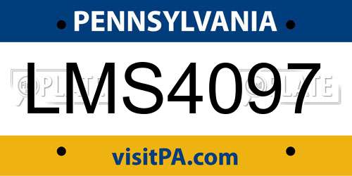 LMS4097 Pennsylvania License Plate