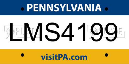 LMS4199 Pennsylvania License Plate