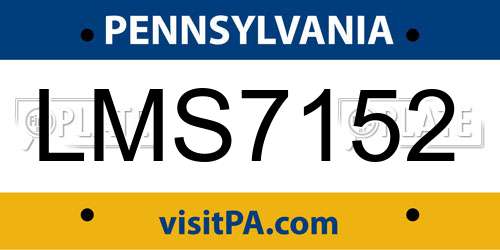 LMS7152 Pennsylvania License Plate
