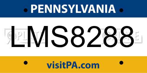 LMS8288 Pennsylvania License Plate