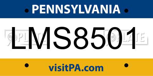 LMS8501 Pennsylvania License Plate