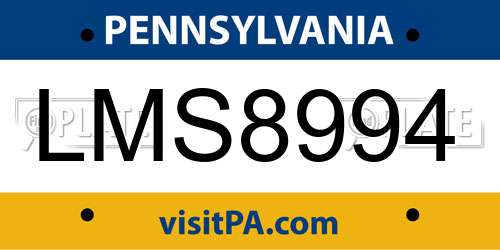 LMS8994 Pennsylvania License Plate