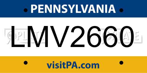 LMV2660 Pennsylvania License Plate