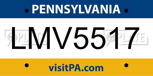 LMV5517 Pennsylvania License Plate