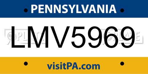 LMV5969 Pennsylvania License Plate