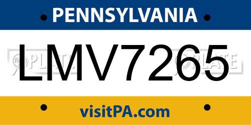 LMV7265 Pennsylvania License Plate