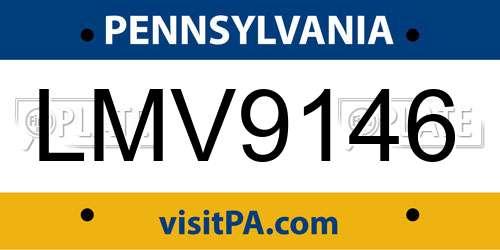 LMV9146 Pennsylvania License Plate