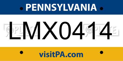 LMX0414 Pennsylvania License Plate