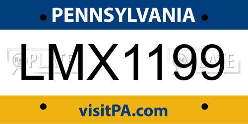 LMX1199 Pennsylvania License Plate