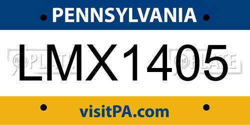 LMX1405 Pennsylvania License Plate