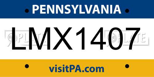 LMX1407 Pennsylvania License Plate