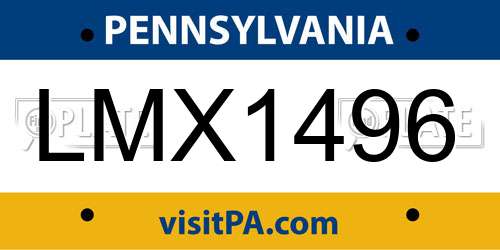 LMX1496 Pennsylvania License Plate