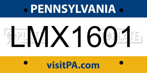 LMX1601 Pennsylvania License Plate