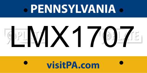 LMX1707 Pennsylvania License Plate