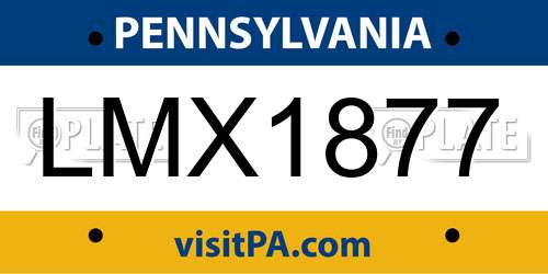 LMX1877 Pennsylvania License Plate