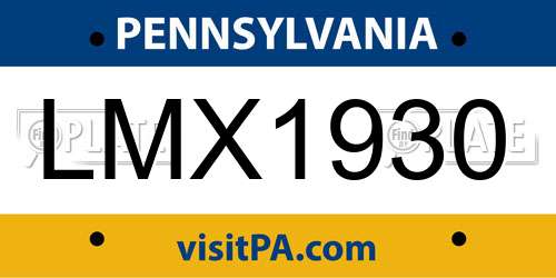 LMX1930 Pennsylvania License Plate