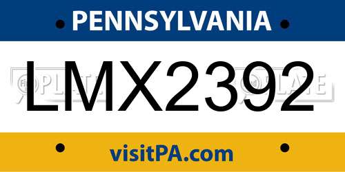 LMX2392 Pennsylvania License Plate