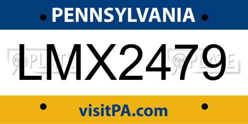 LMX2479 Pennsylvania License Plate