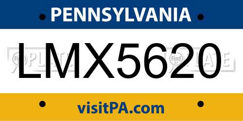 LMX5620 Pennsylvania License Plate