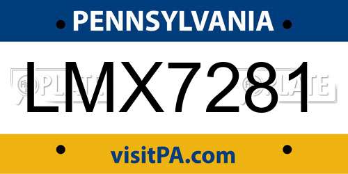 LMX7281 Pennsylvania License Plate