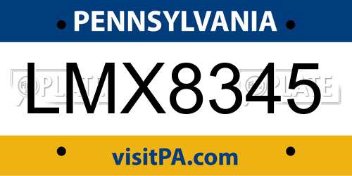 LMX8345 Pennsylvania License Plate