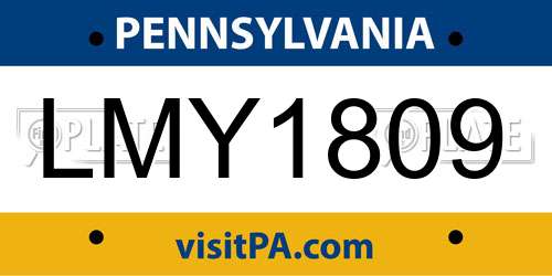 LMY1809 Pennsylvania License Plate