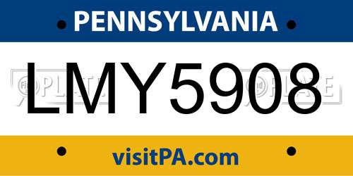 LMY5908 Pennsylvania License Plate