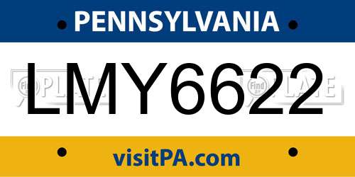 LMY6622 Pennsylvania License Plate