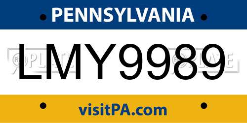 LMY9989 Pennsylvania License Plate