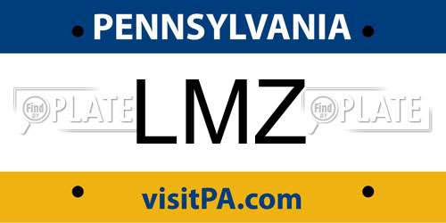 LMZ Pennsylvania License Plate