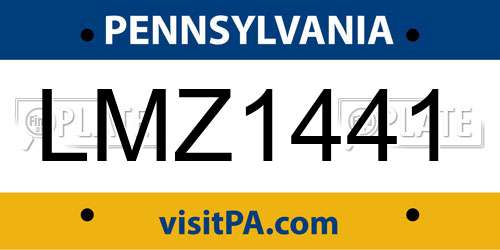 LMZ1441 Pennsylvania License Plate