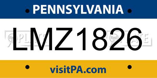 LMZ1826 Pennsylvania License Plate