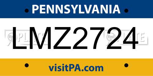 LMZ2724 Pennsylvania License Plate