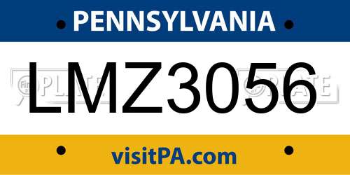 LMZ3056 Pennsylvania License Plate