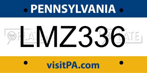 LMZ336 Pennsylvania License Plate