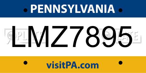 LMZ7895 Pennsylvania License Plate