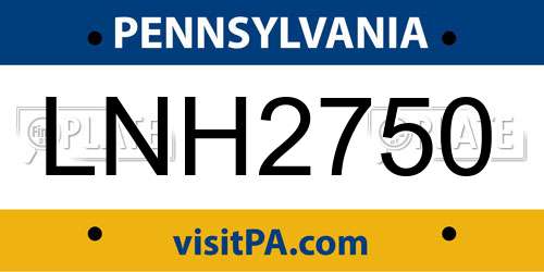 LNH2750 Pennsylvania License Plate